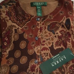 NWT Ralph Lauren Sz P/M cardigan sweater